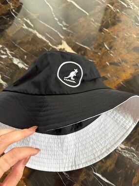 Kangol Black and White Reversible Bucket Hat with Logo